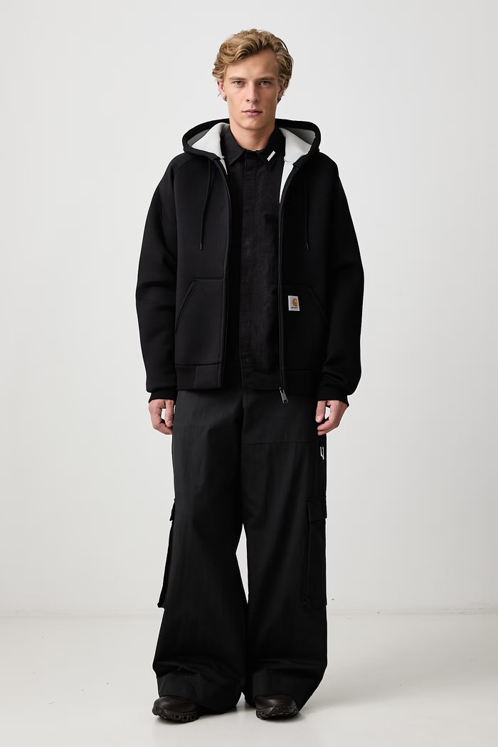 Carhartt WIP Car-Lux Hooded Jacket bluza rozpinana z kapturem z bawełną męska I032935 czarny AW26