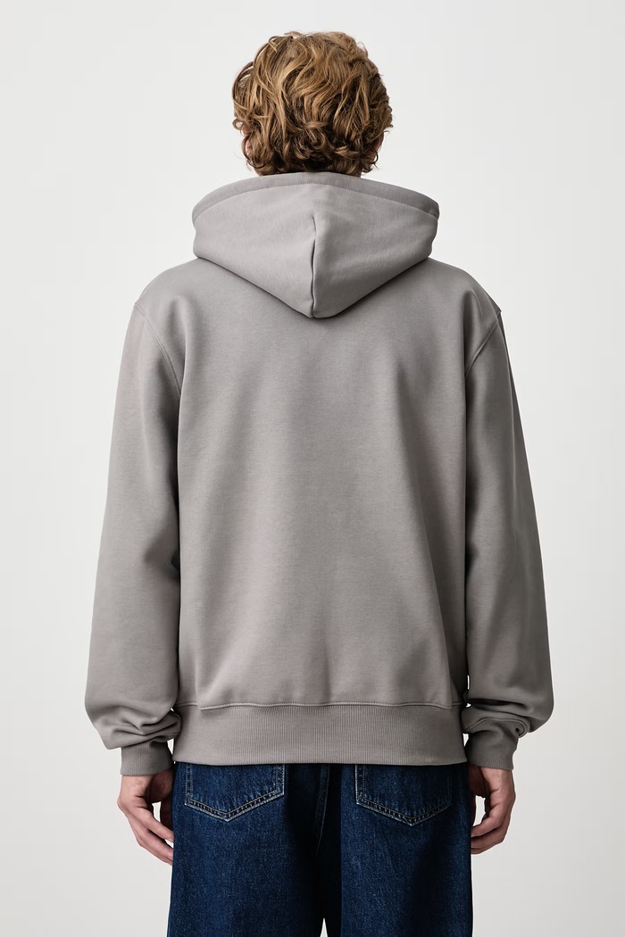 Odzież Carhartt WIP Hooded Carhartt Sweat bluza z kapturem z bawełną męska I030547 szary
