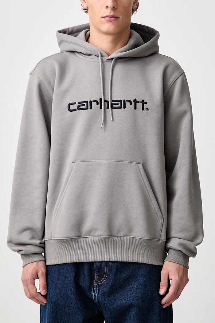 Hooded Carhartt Sweat bluza z kapturem z bawełną męska Carhartt WIP szary I030547