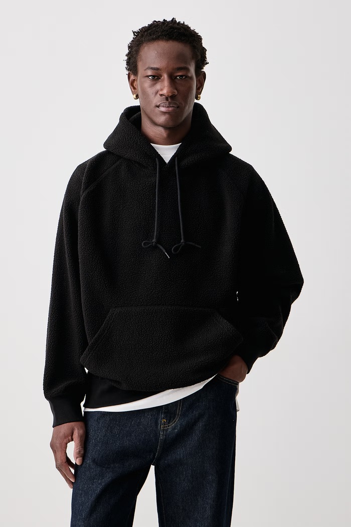 Odzież Carhartt WIP Hooded Limn C Fleece Sweat bluza z kapturem polarowa męska I037251 czarny