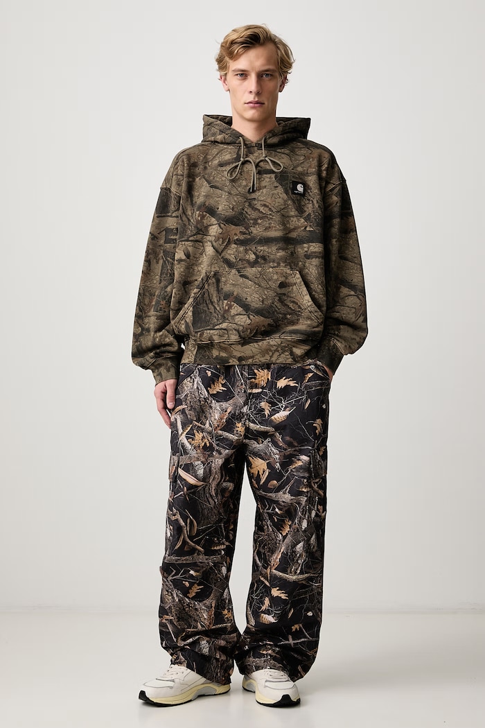 Carhartt WIP Hooded Feather Tree Sweat bluza z kapturem bawełniana męska I037164 multicolor AW26