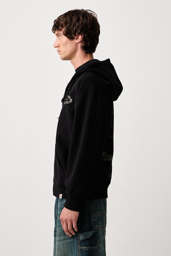 Hooded Chez WIP Jacket bluza rozpinana z kapturem z bawełną męska Carhartt WIP I037280 czarny