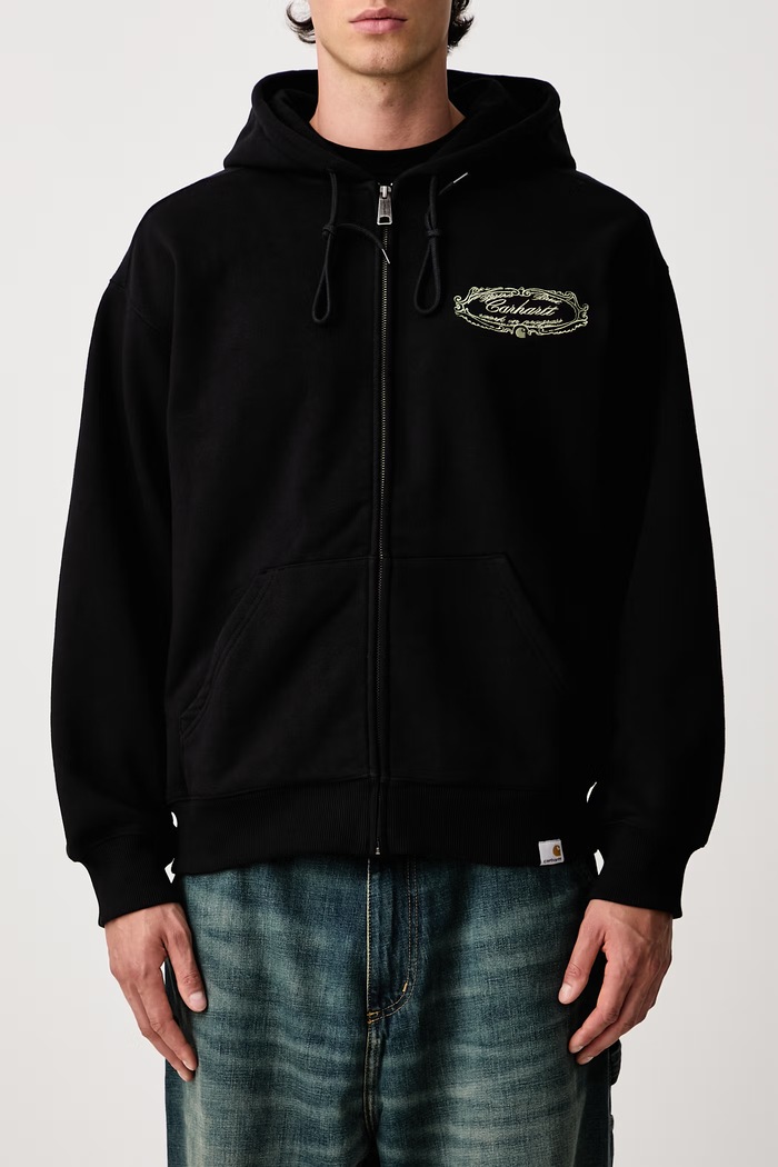 Hooded Chez WIP Jacket bluza rozpinana z kapturem z bawełną męska Carhartt WIP czarny I037280