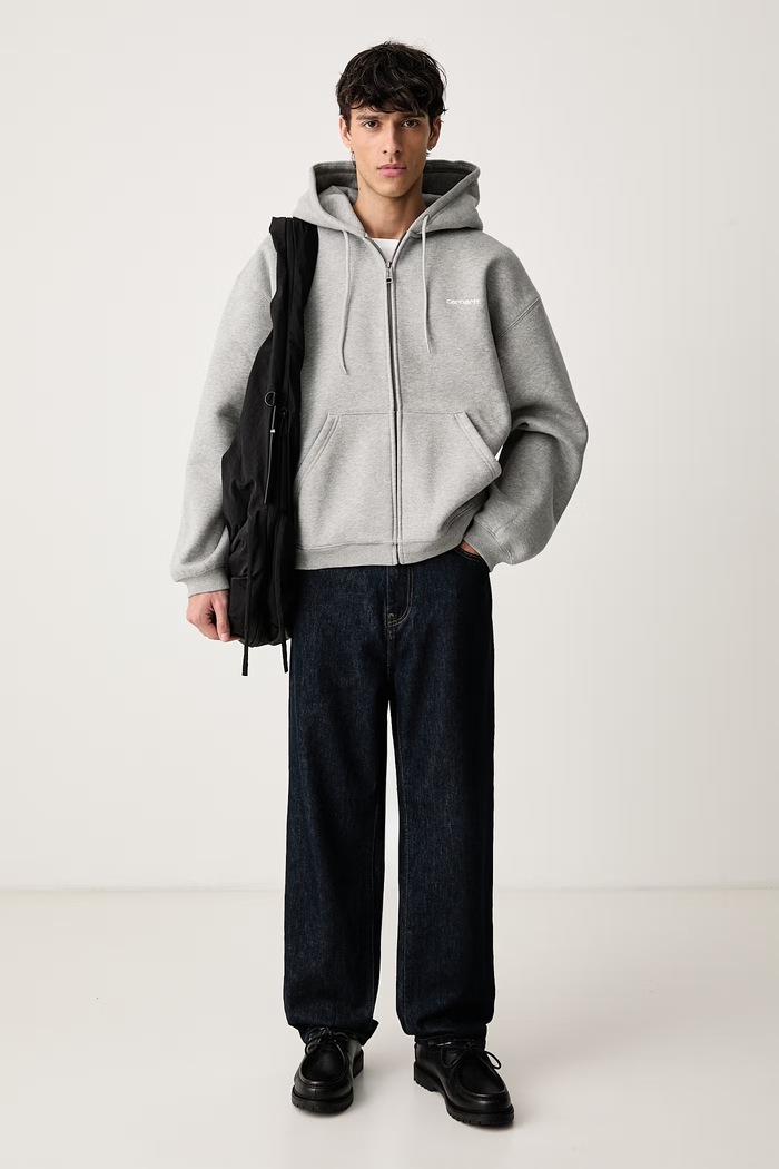 Carhartt WIP Hooded Ebbert Jacket bluza z bawełną męska I037114 szary AW26