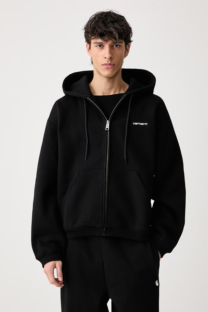 Carhartt WIP Hooded Ebbert Jacket bluza z bawełną męska czarny I037114