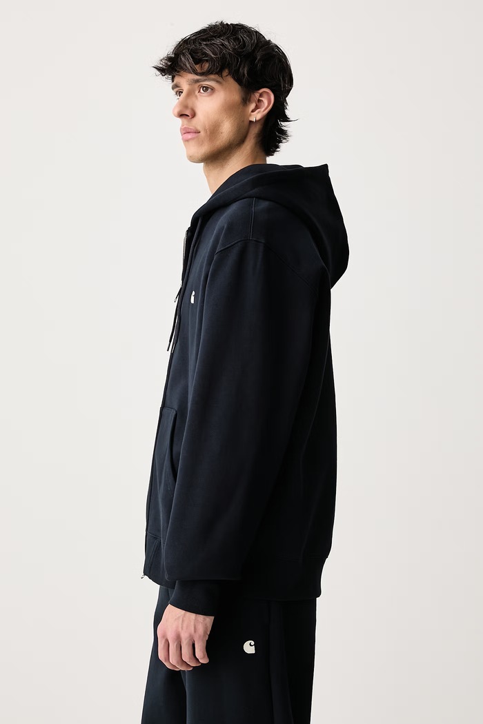 Hooded Mack Jacket bluza rozpinana z kapturem z bawełną męska Carhartt WIP I037102 granatowy