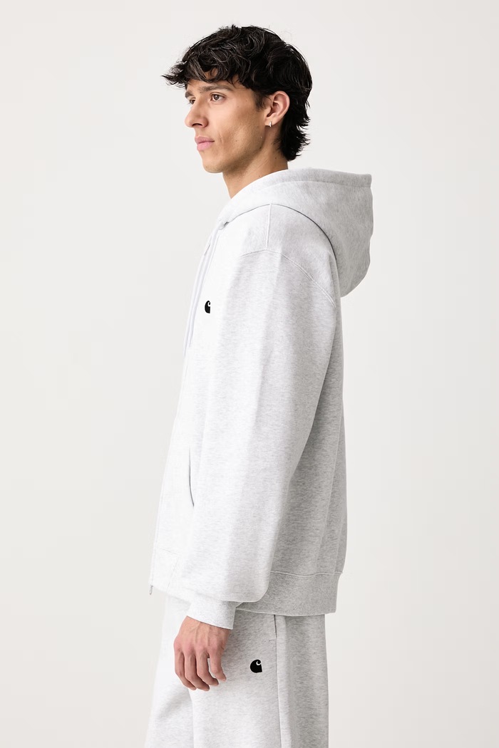 Hooded Mack Jacket bluza rozpinana z kapturem z bawełną męska Carhartt WIP I037102 szary