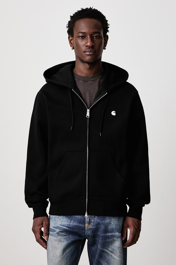 Carhartt WIP Hooded Mack Jacket bluza rozpinana z kapturem z bawełną męska czarny I037102