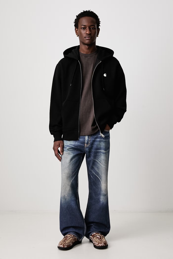 Carhartt WIP Hooded Mack Jacket bluza rozpinana z kapturem z bawełną męska I037102 czarny AW26