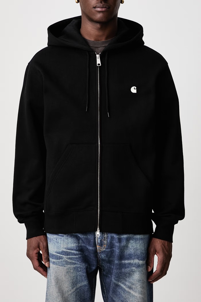 Hooded Mack Jacket bluza rozpinana z kapturem z bawełną męska Carhartt WIP czarny I037102