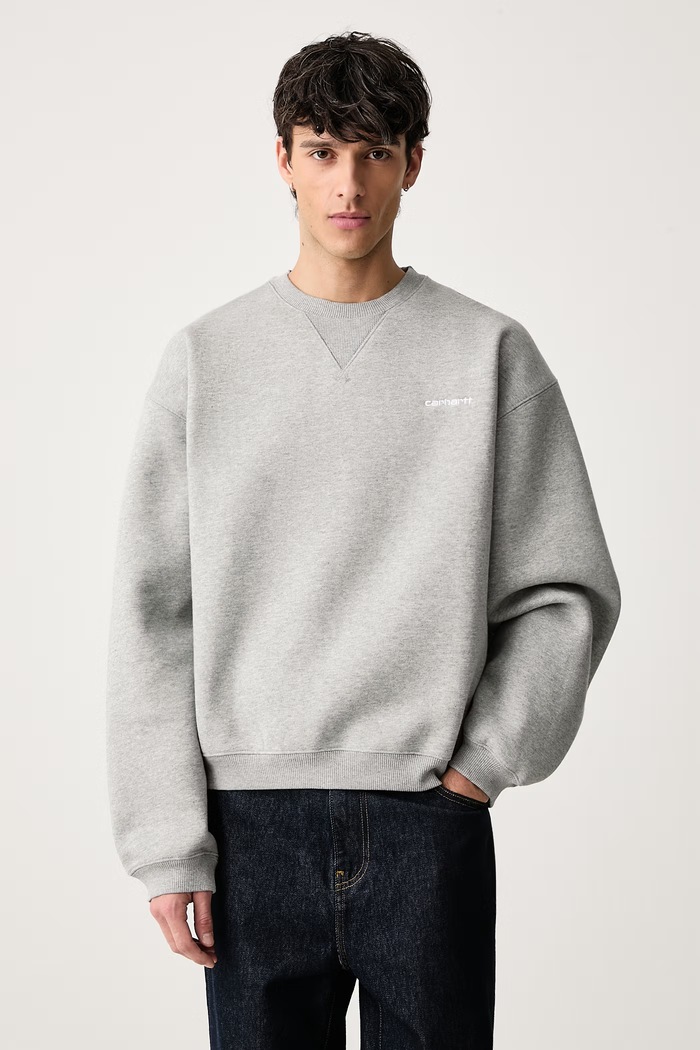 Carhartt WIP Ebbert Sweat bluza z bawełną męska szary I037113