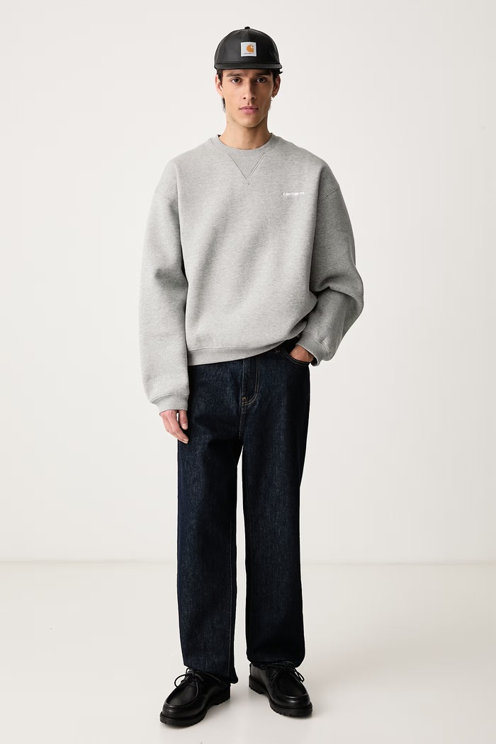 Carhartt WIP Ebbert Sweat bluza z bawełną męska I037113 szary AW26