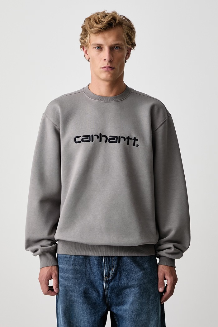 Carhartt WIP Carhartt Sweat bluza z bawełną męska szary I030546