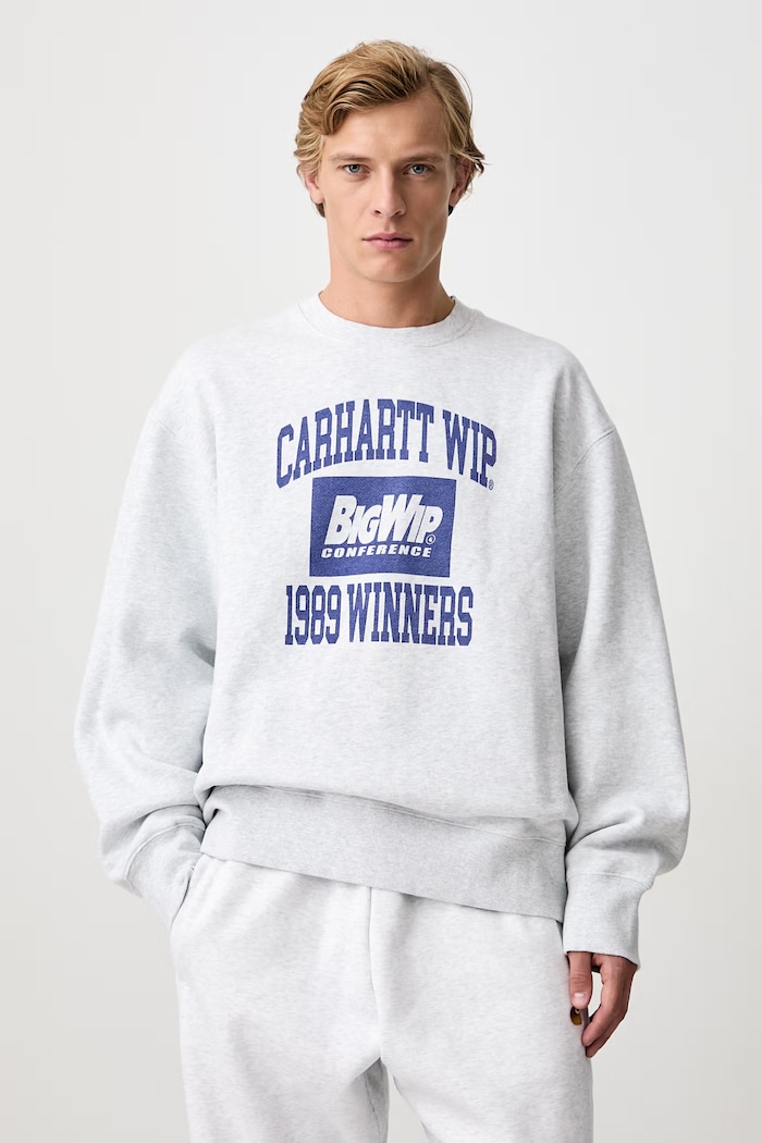 Carhartt WIP 1989 Winners Sweat felpa in cotone da uomo grigio I037278