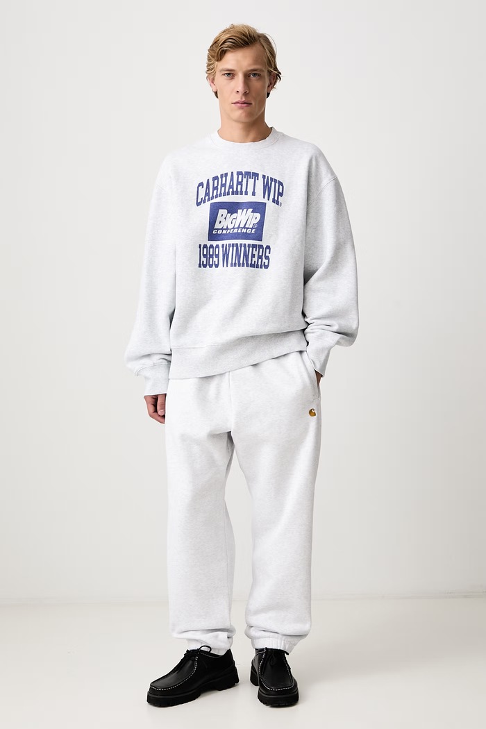 Carhartt WIP 1989 Winners Sweat felpa in cotone da uomo I037278 grigio AW26