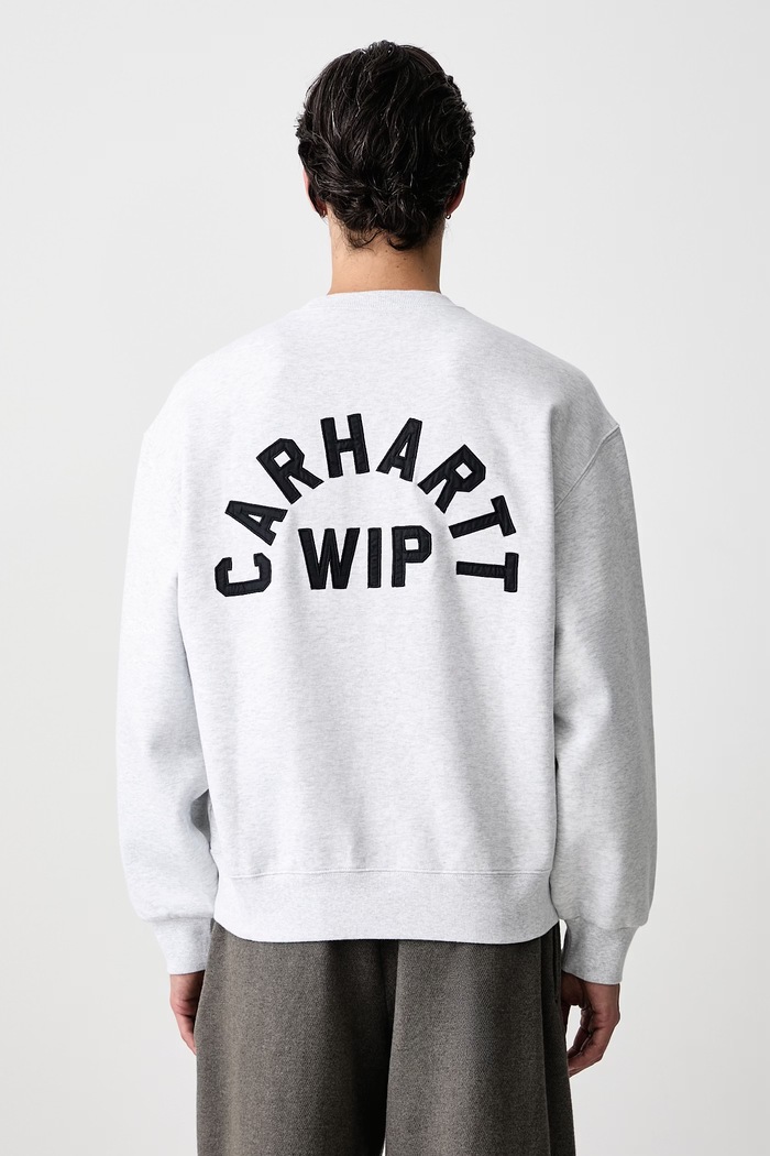 Odzież Carhartt WIP Arch Script Sweat bluza z bawełną męska I037266 szary