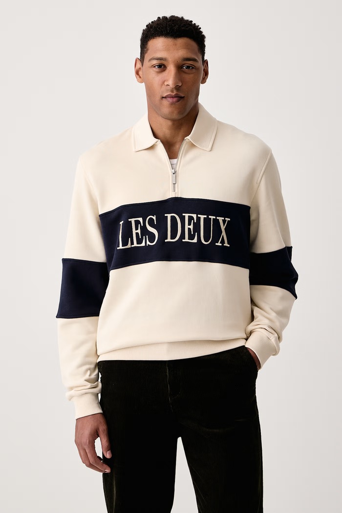Les Deux Bluza męska bawełniana beżowy 1002492