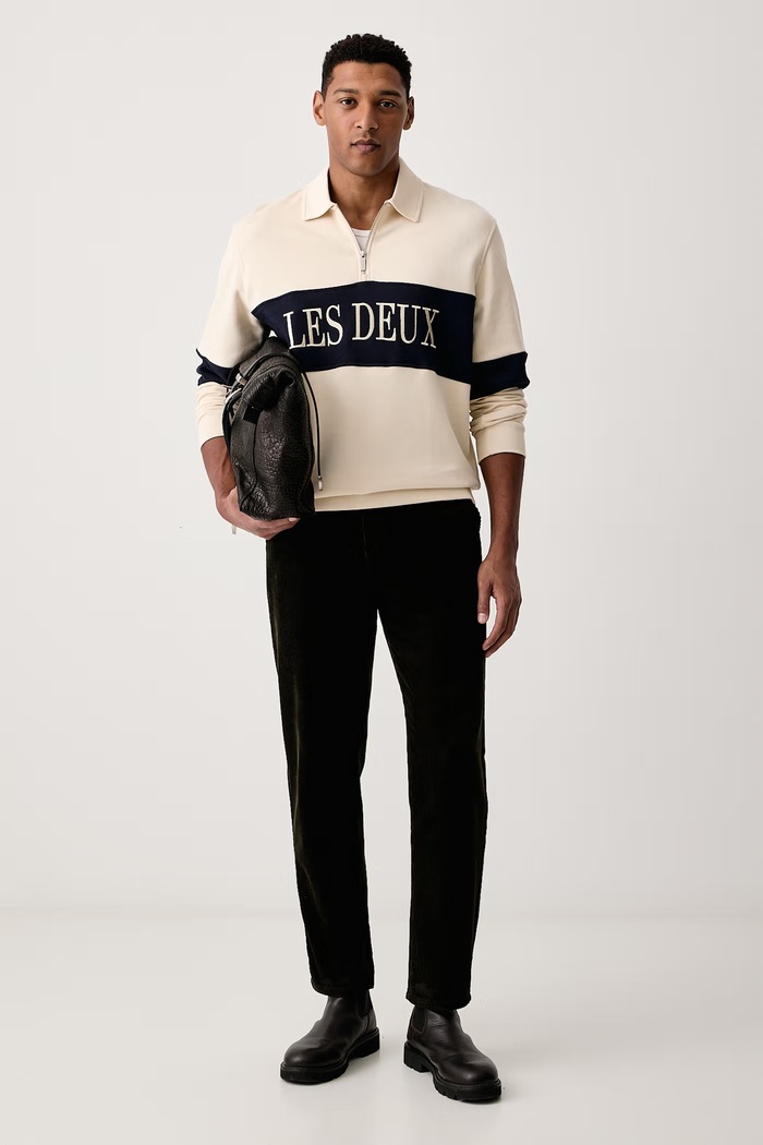 Les Deux Bluza męska bawełniana 1002492 beżowy AW26