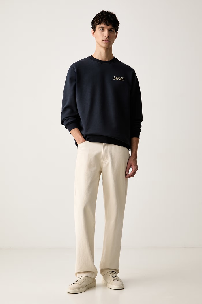 Les Deux bluza z kapturem męska bawełniana Orchard 1002489 granatowy AW26