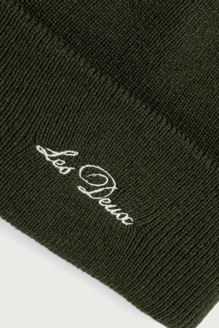 Les Deux Czapka beanie męska wełniana 1002378 zielony AW26