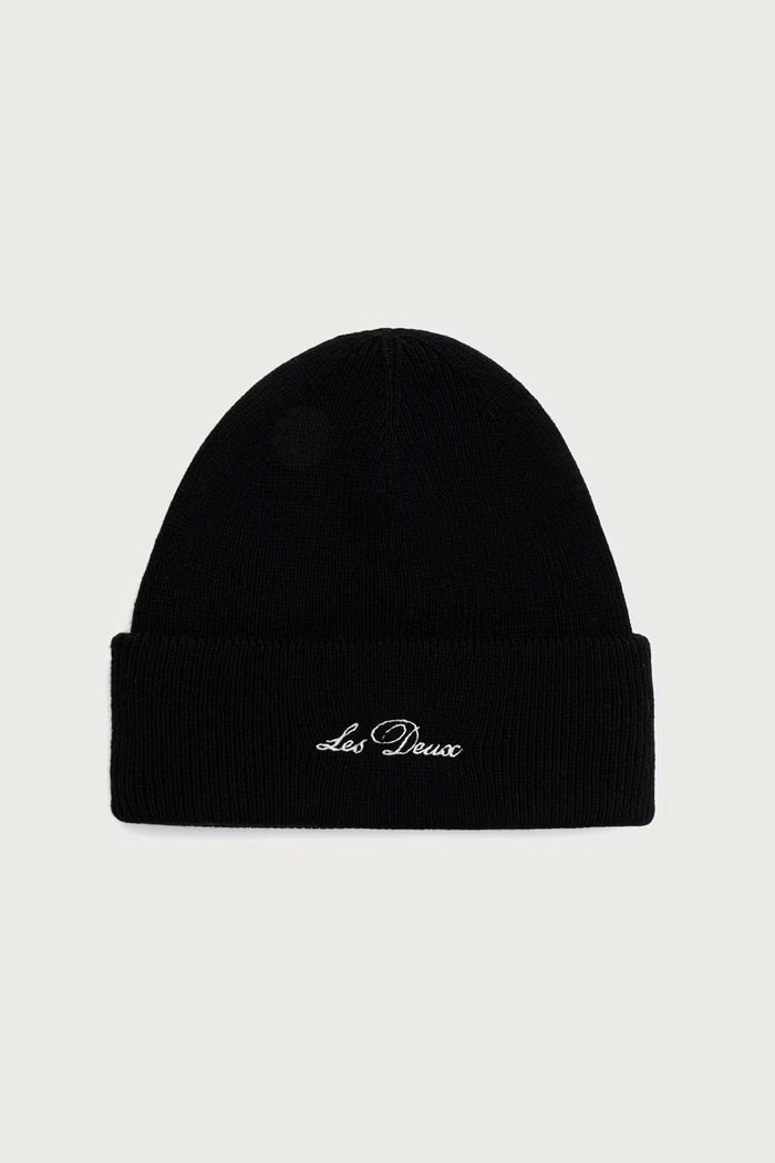 Les Deux Czapka beanie męska wełniana czarny 1002378