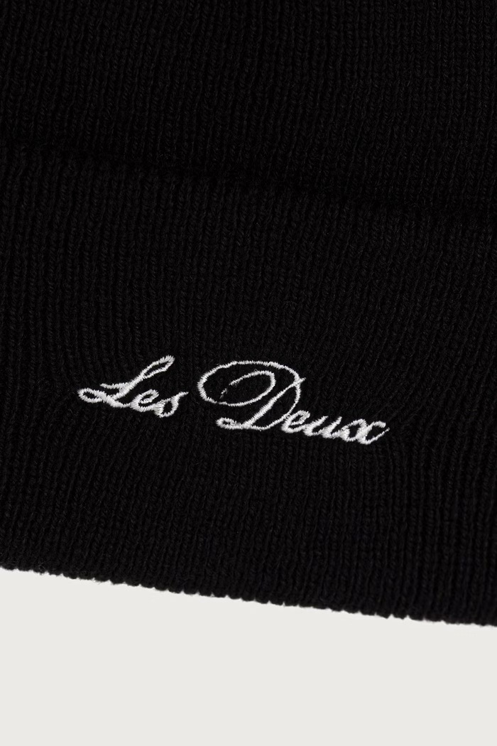 Les Deux Czapka beanie męska wełniana 1002378 czarny AW26