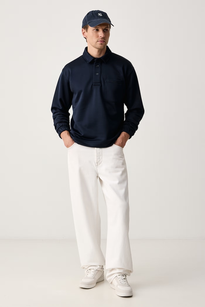 Lacoste Bluza męska z bawełną SH9464 granatowy AW26