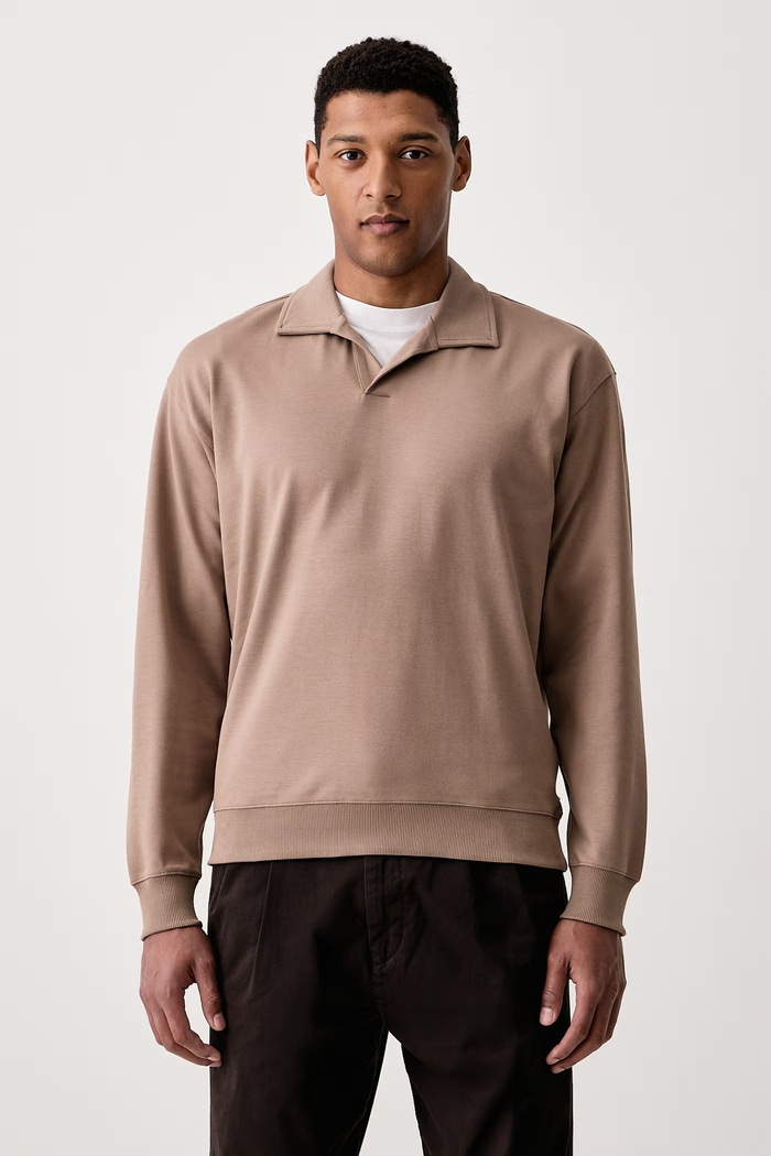 Marc O'Polo Bluza męska bawełniana z elastanem beżowy 5000012952