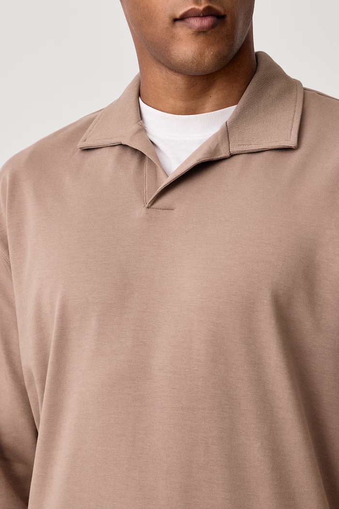 Bluza męska bawełniana z elastanem Marc O'Polo 5000012952 beżowy