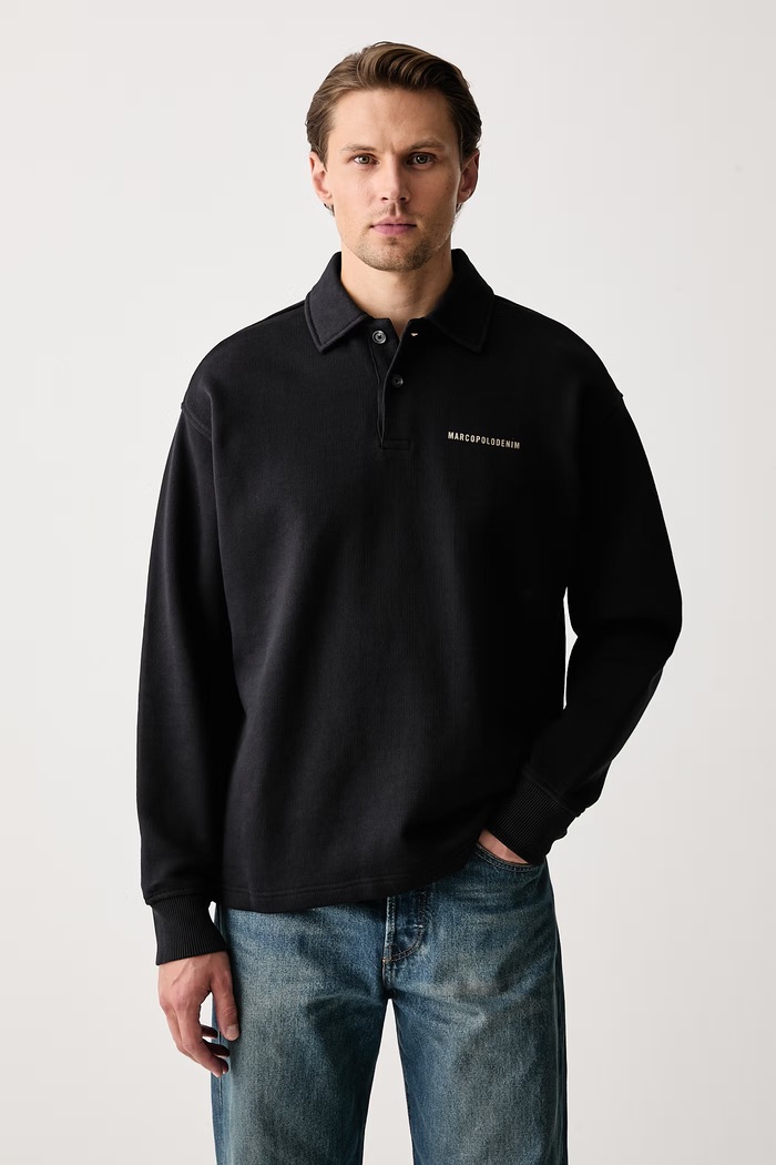 Marc O'Polo Bluza męska bawełniana czarny 5000012868