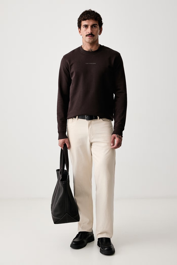 Marc O'Polo Bluza męska bawełniana 5000012418 brązowy AW26