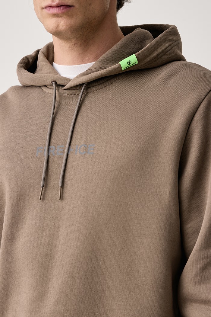 Odzież BOGNER Fire+Ice Bluza z kapturem męska bawełniana COVELL 84347240 brązowy