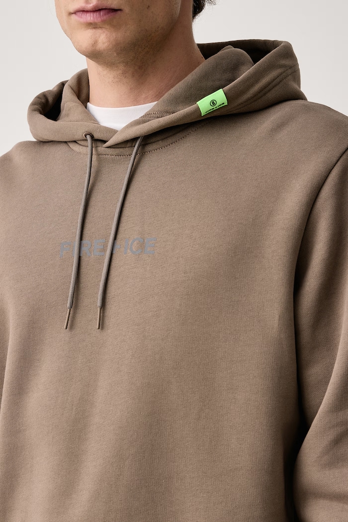 Odzież BOGNER Fire+Ice Bluza z kapturem męska bawełniana COVELL 84347240 brązowy