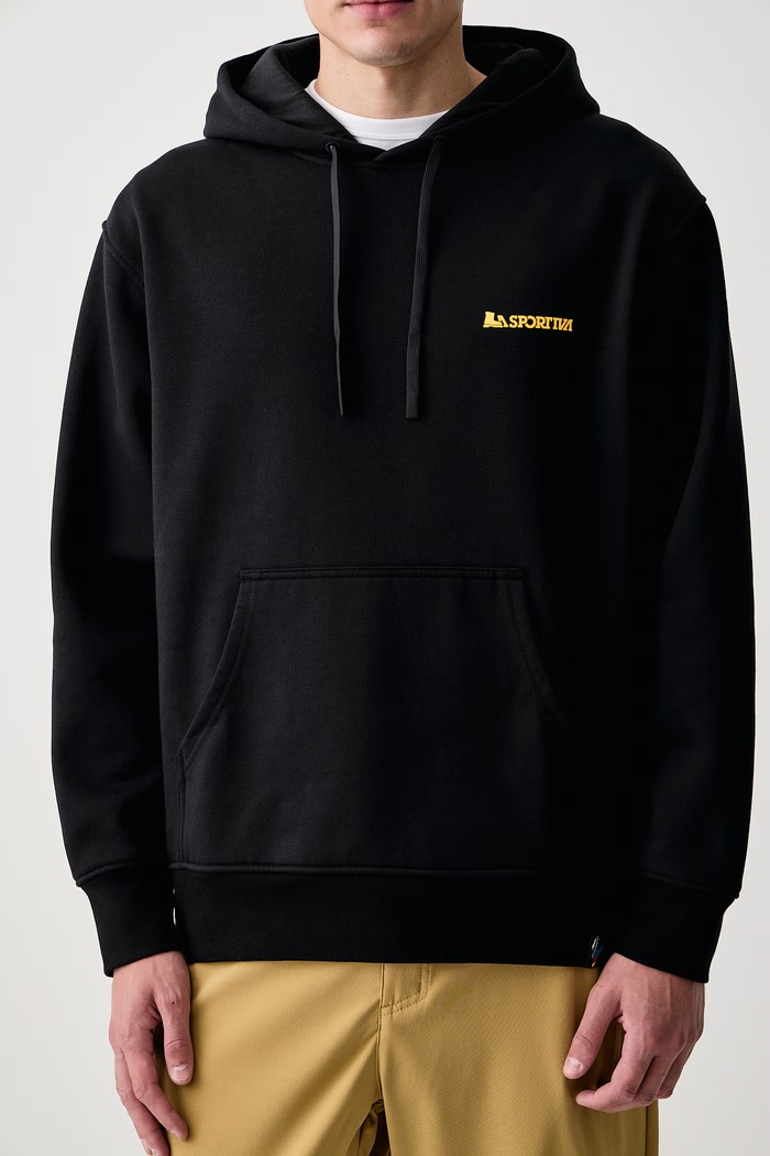 Bluza z kapturem męska z bawełną Moon Rock La Sportiva ZACW048 czarny