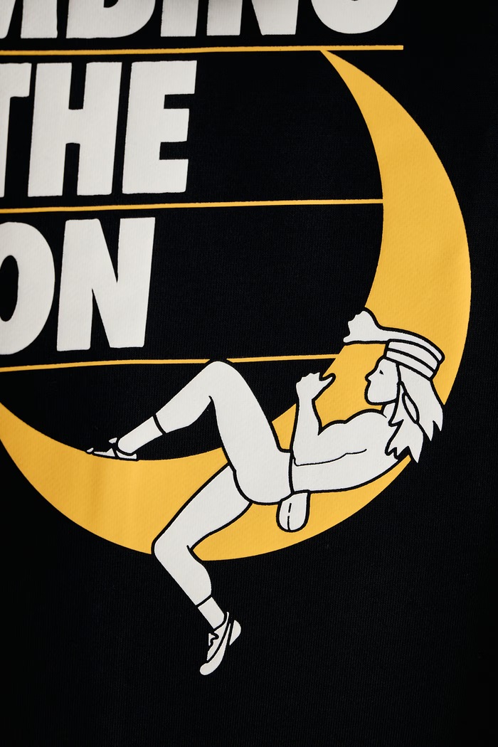 Bluza z kapturem męska z bawełną Moon Rock La Sportiva czarny ZACW048