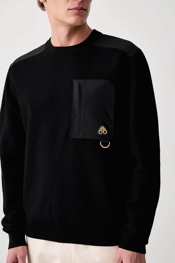 Bluza męska z wiskozą MOOSE KNUCKLES M36MK667G czarny