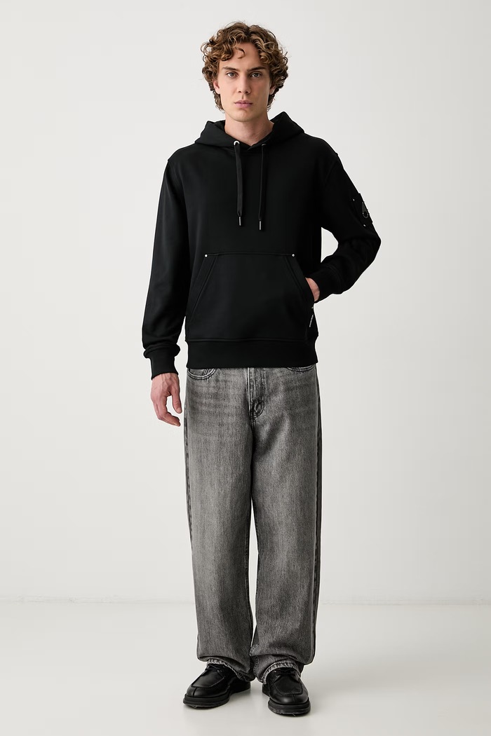 MOOSE KNUCKLES bluza z kapturem męska bawełniana M36MS619 czarny AW26