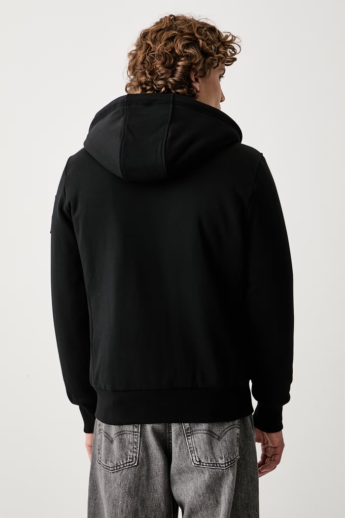 Odzież MOOSE KNUCKLES bluza rozpinana z kapturem z bawełną M32MS600 czarny