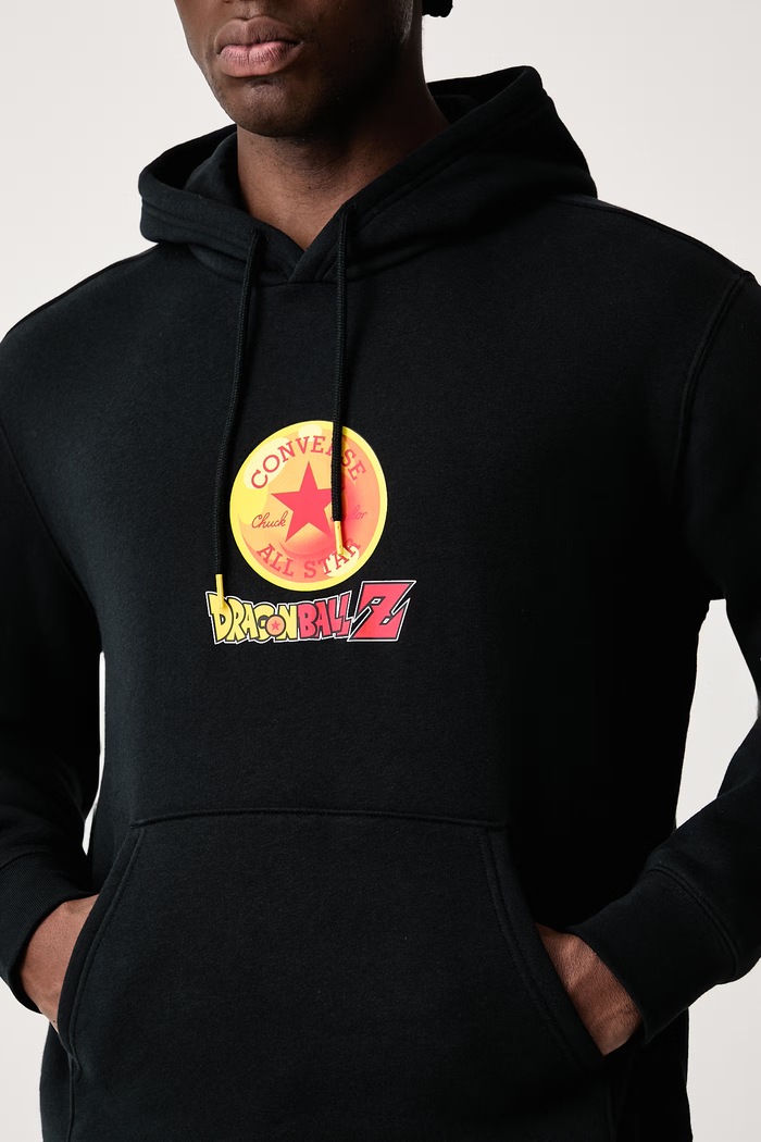 Bluza z kapturem męska z bawełną x Dragon Ball Z Converse CVM6H638 czarny