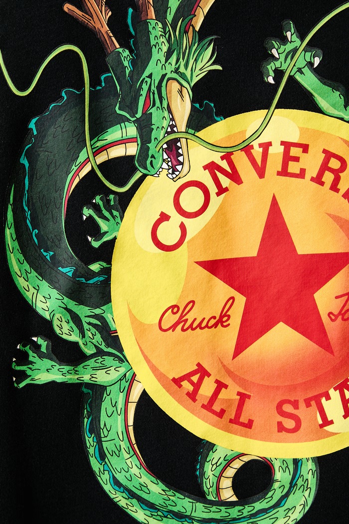 Bluza z kapturem męska z bawełną x Dragon Ball Z Converse czarny CVM6H638
