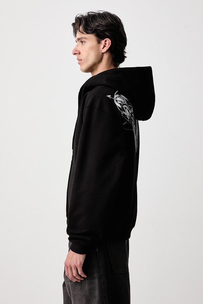 Bluza rozpinana z kapturem bawełniana męska Filling Pieces 422633501389 czarny