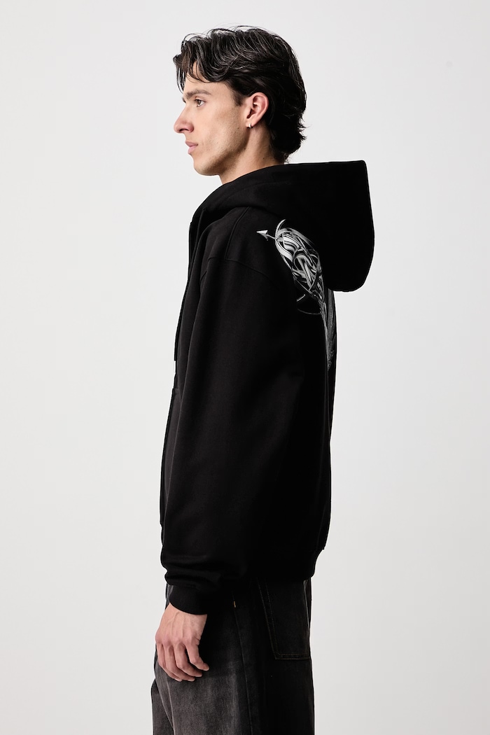 Bluza rozpinana z kapturem bawełniana męska Filling Pieces 422633501389 czarny
