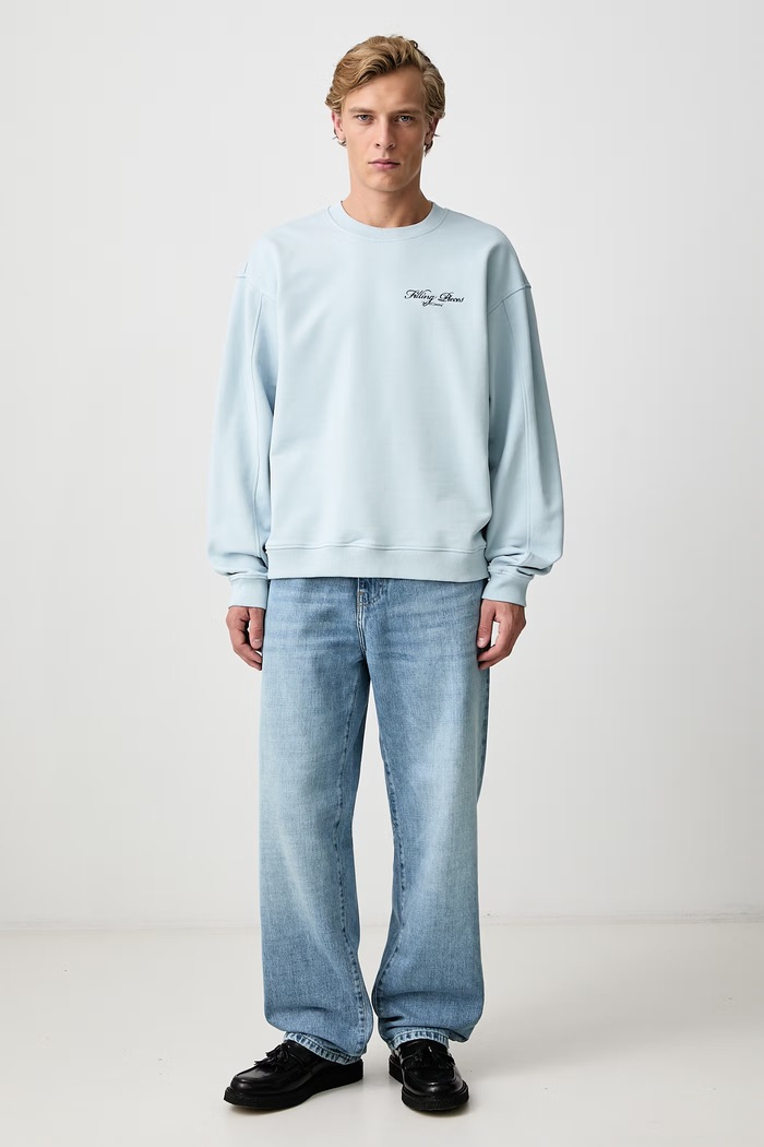 Filling Pieces Bluza bawełniana męska 422630501388 niebieski AW26
