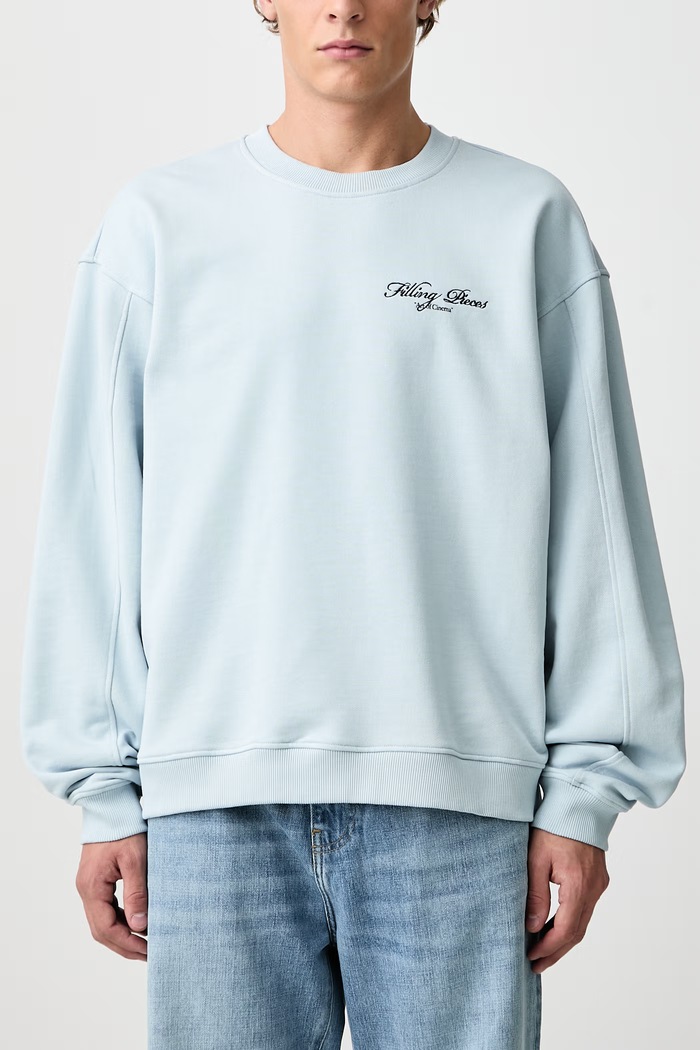 Bluza bawełniana męska Filling Pieces niebieski 422630501388