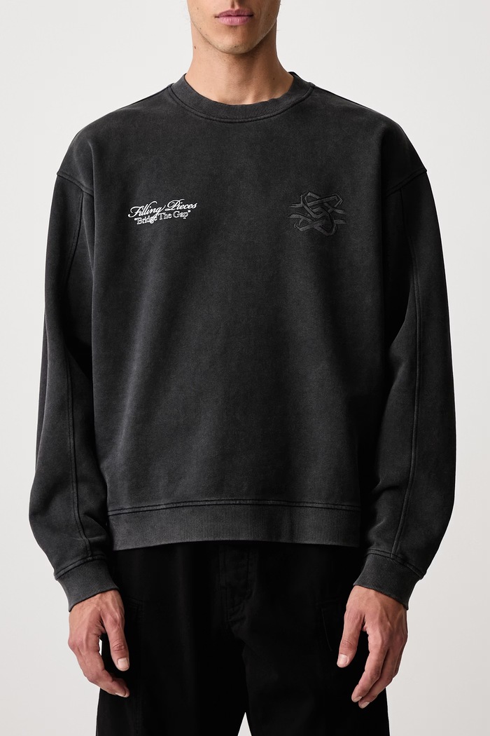 Суичър от памук мъжки Filling Pieces черен 422630501387