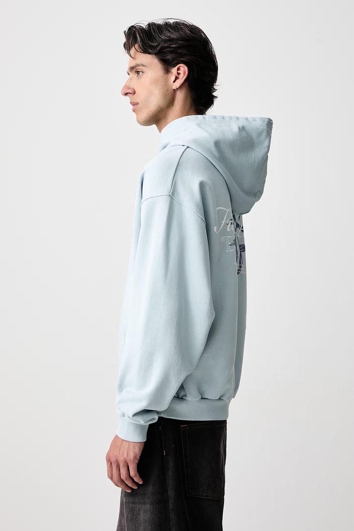Bluza z kapturem bawełniana męska Filling Pieces 422632501387 niebieski