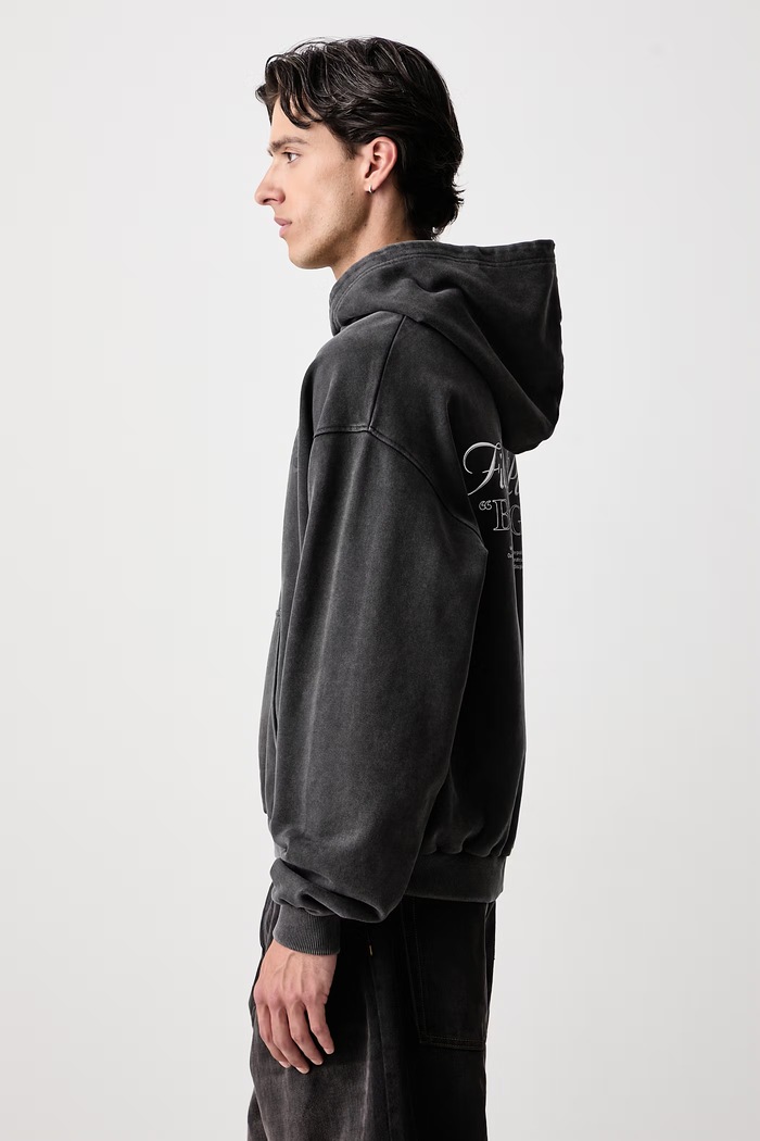 Bluza z kapturem bawełniana męska Filling Pieces 422632501387 czarny