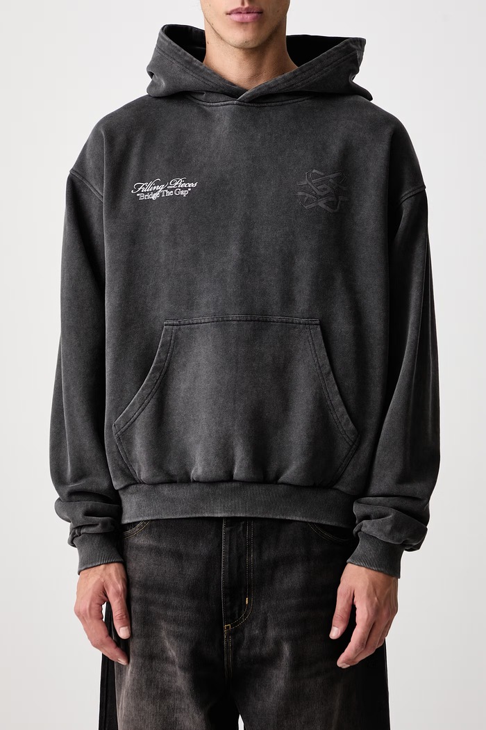 Bluza z kapturem bawełniana męska Filling Pieces czarny 422632501387