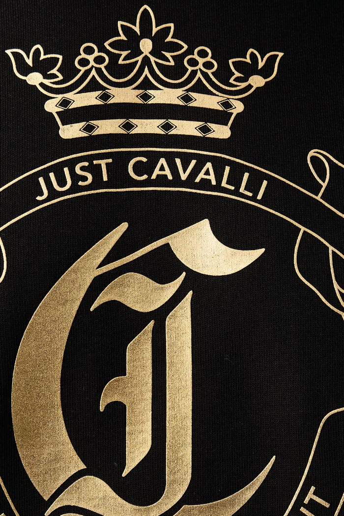 Bluza z kapturem męska bawełniana Just Cavalli czarny 81OAIT10.CF502