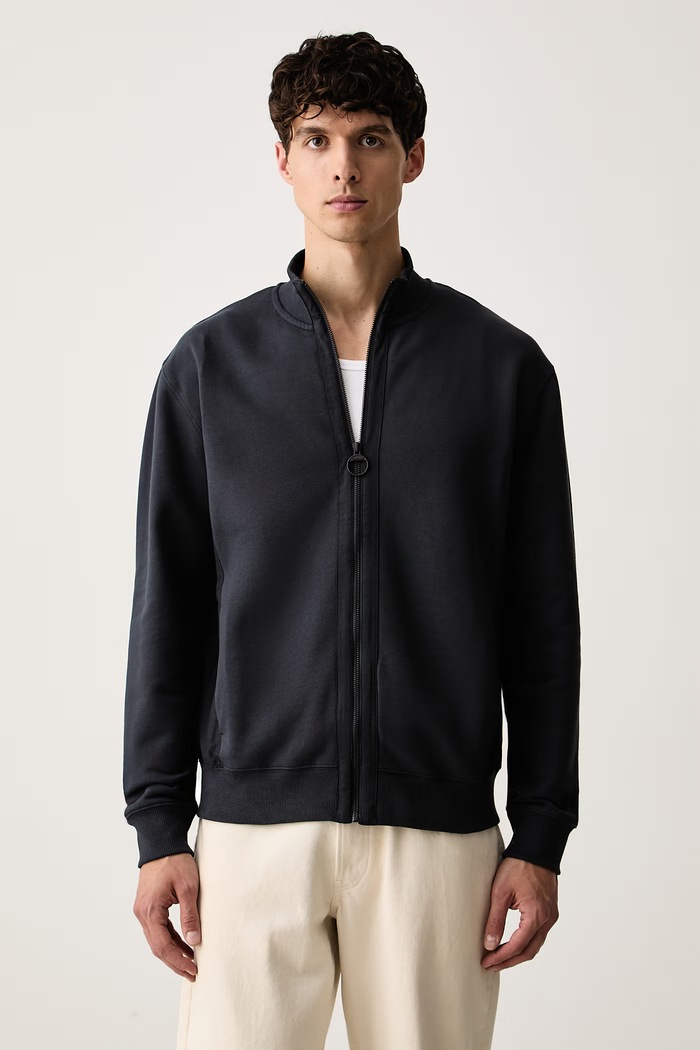 Barbour bluza rozpinana męska bawełniana Caldbeck granatowy MOL0771